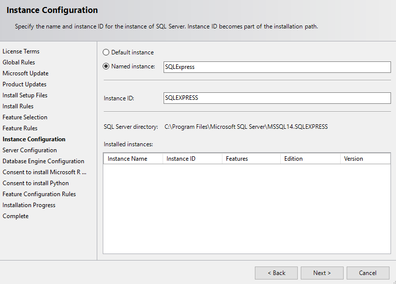 Instance Configuration